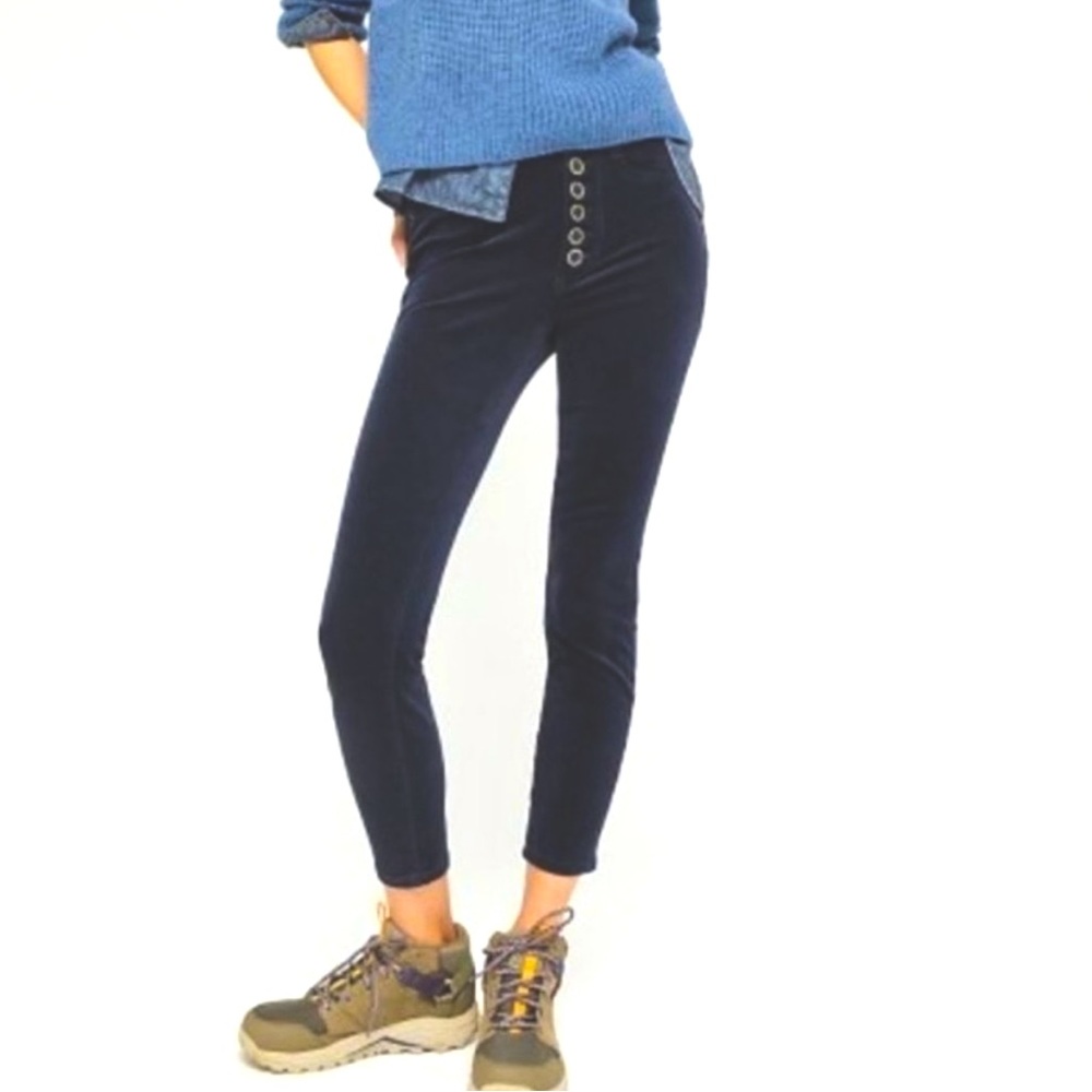 Pilcro Anthropologie Navy Corduroy high rise skinny pants sz 30